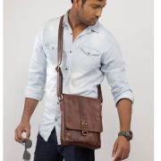 Zunash Side Sling bag- Brown Unisex