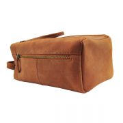 Zunash Genuine Leather Premium Quality Toiletry Bag Unisex-Tan