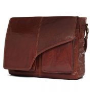Zunash Tommy Leather Brown Messenger Bag