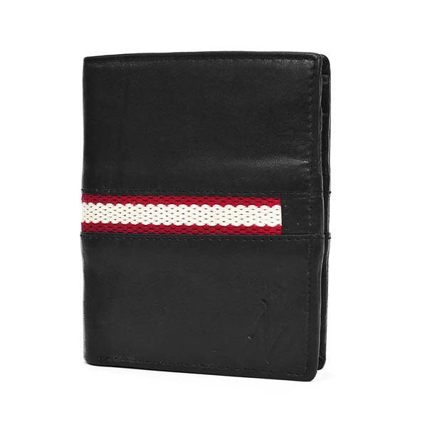 Zunash Tom Leather Wallet Red Strip