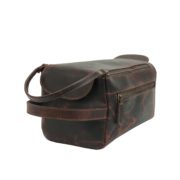 Zunash Leather Unisex Toiletry Bag Maroon