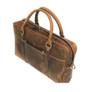 Zunash Brown Genuine Vintage Leather Laptop Bag