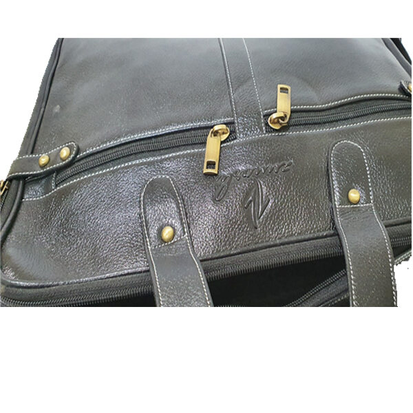 ZunashEsteemstud Leather Office Bag -Black