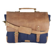 Zunash BASTA Green Canvas Leather Laptop bag