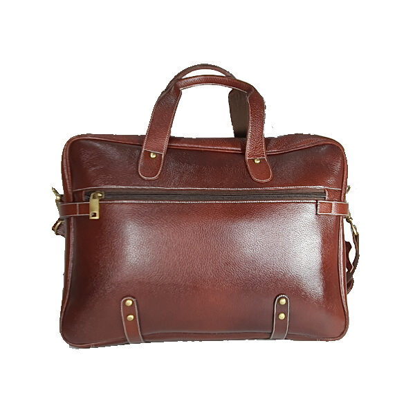 zunash leather estemstud office bag brown