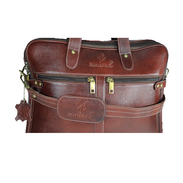 zunash leather estemstud office bag brown